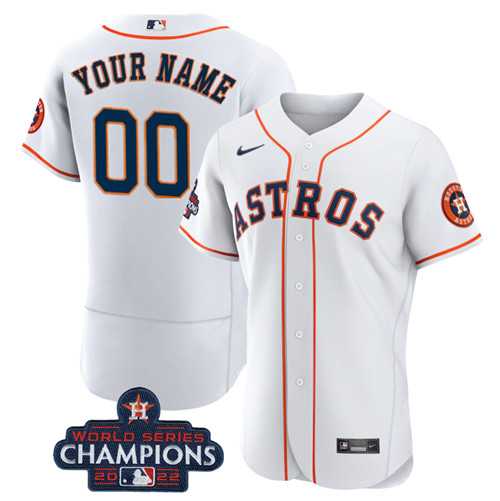 Mens Houston Astros Active Player Custom White 2022 World Series Flex Base Stitched Baseball Jersey->customized mlb jersey->Custom Jersey